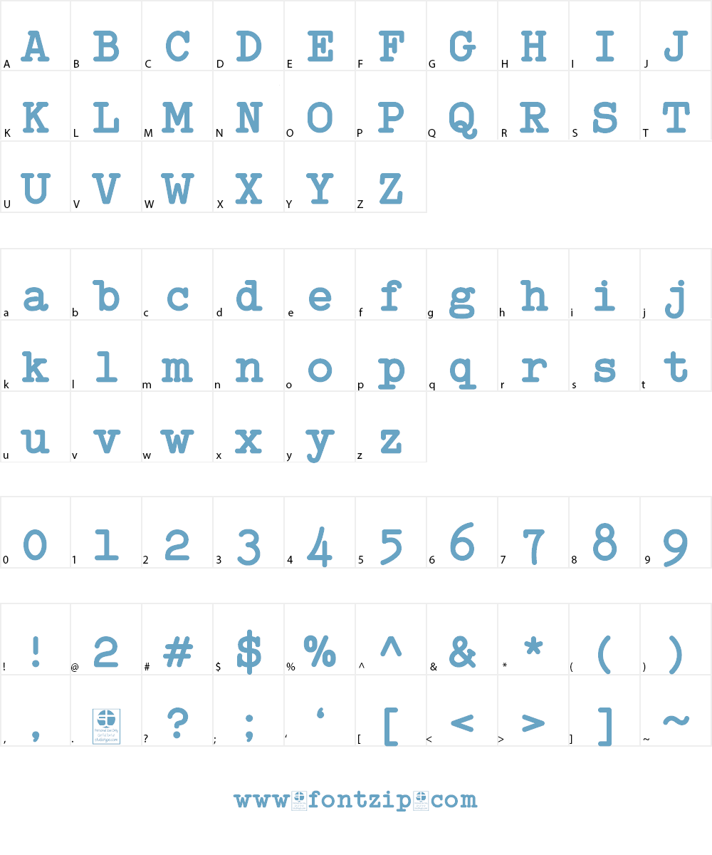 Typo Writer Demo Font Character